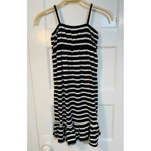 babyGap Striped Sundress Girls Navy White 100% Cotton Ruffle Hem / 5T